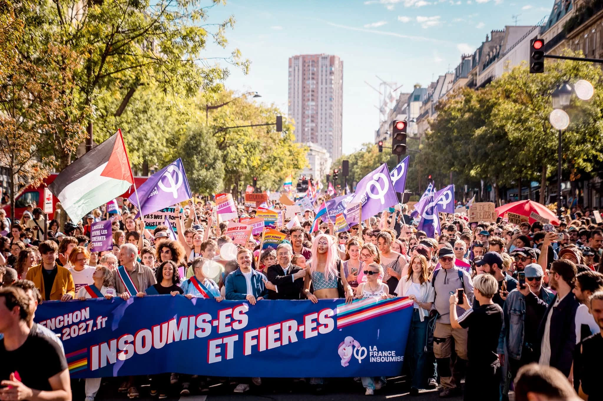 French Lawmaker Sophia Chikirou Marches in Paris Pride